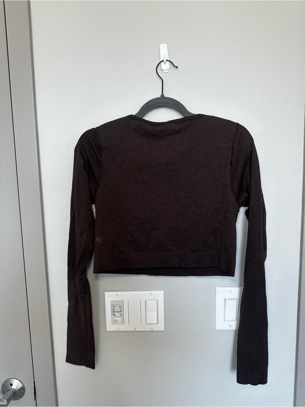 lululemon athletica ebb to street Ribbed Long Sleeve Crop Top - espresso Brown - Picture 5 of 5